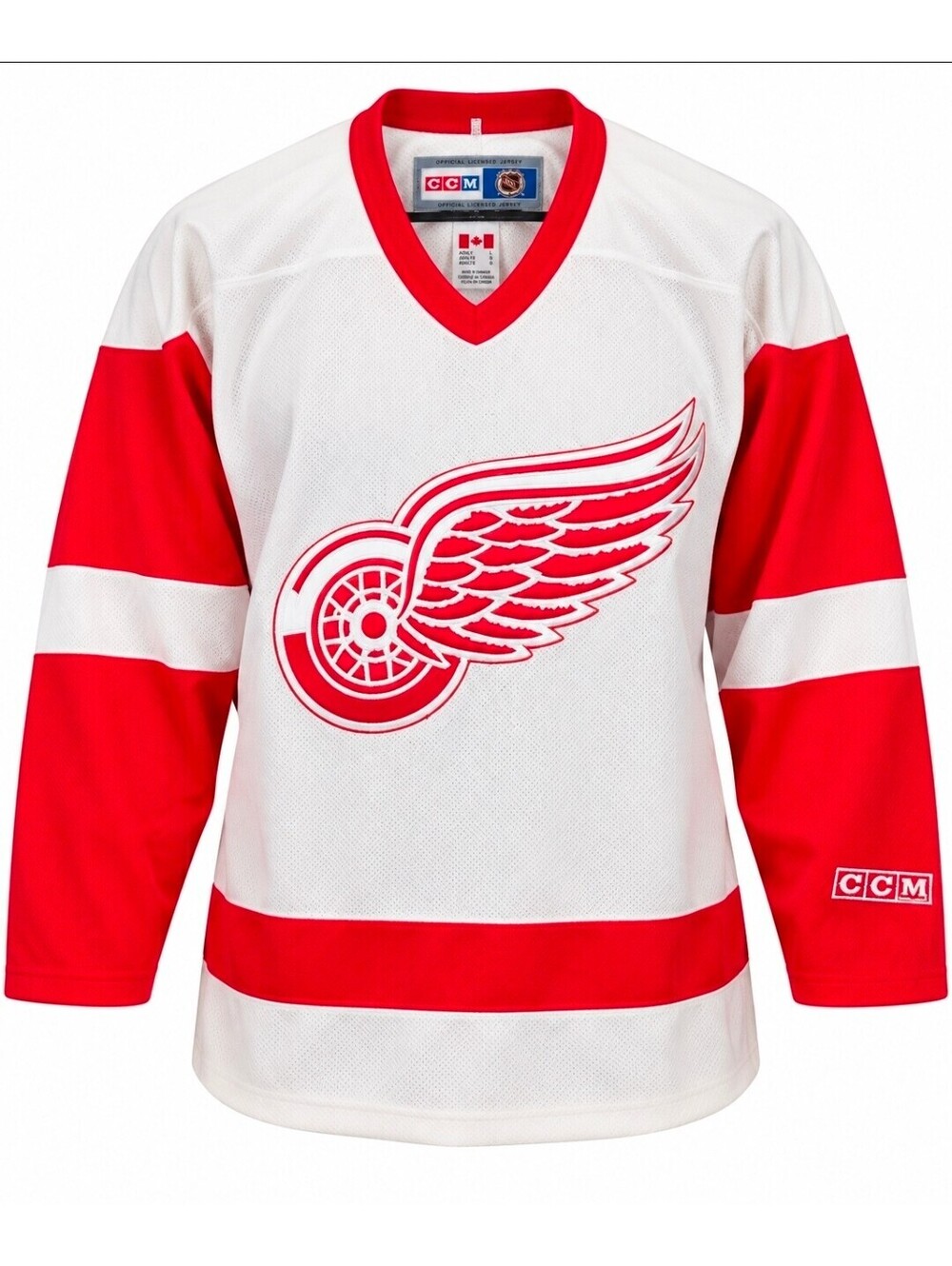 Detroit Red Wings CCM Official Licensed NHL Hockey Jersey Adult Size S White Red